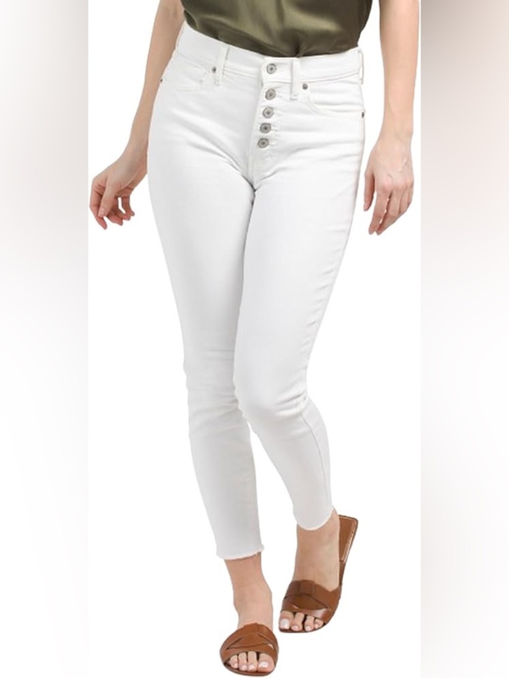 Lucky Brand Women's High Rise Bridgette Skinny Jeans Ankle White 8/29 A